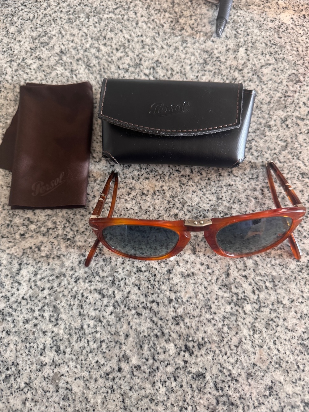 Persol 714 Steve McQueen Havana Sunglasses - Blue Gradient Polarized Lenses